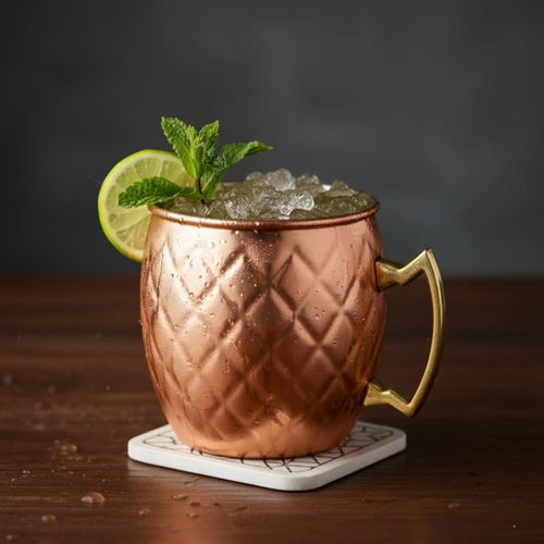 Hammered Copper Mug with Stainless Steel Interior – 500ml Insulated Drinkware