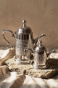 Handcrafted Moroccan Silver-Plated Brass Teapot — 250ml, 500ml & 1L