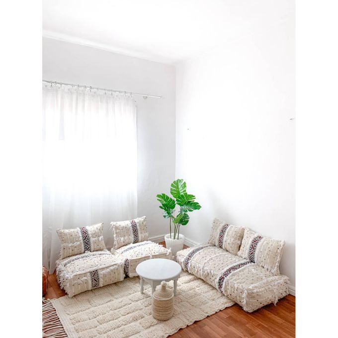 Handcrafted Moroccan Kilim Floor Sofa Set — 14-Piece Artisan Lounge