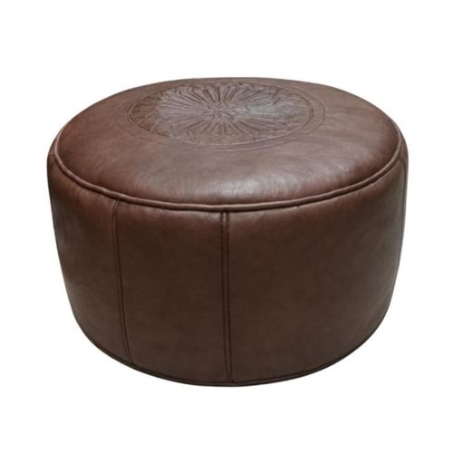 Handcrafted Moroccan Leather Pouf Cover