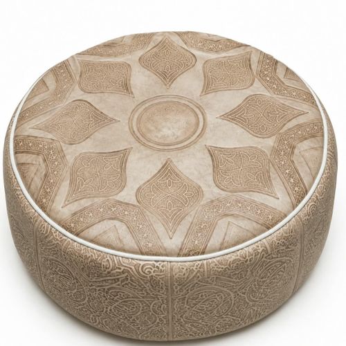 Handcrafted Moroccan Leather Pouf Cover