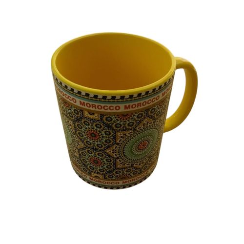 Personalized Moroccan Zellige Ceramic Mug – Multicolor Design