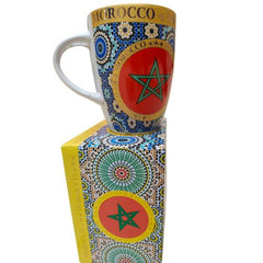 Moroccan Zellige Ceramic Mug Gift Set – Moroccan Flag Design