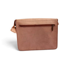 Handcrafted Moroccan Genuine Leather Crossbody Bag – Light Brown