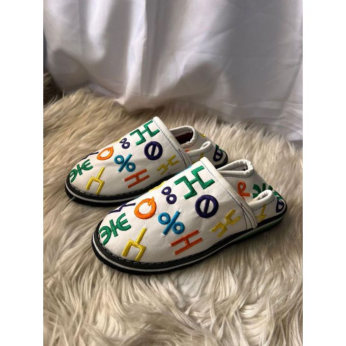 Handcrafted Moroccan Embroidered Slip-On Shoes – Amazigh Inspired