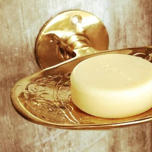 Handcrafted Moroccan Engraved Brass Soap Dish – Gold Finish