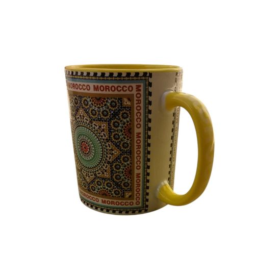 Personalized Moroccan Zellige Ceramic Mug – Multicolor Design