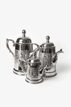 Handcrafted Moroccan Silver-Plated Brass Teapot — 250ml, 500ml & 1L