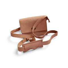 Handcrafted Moroccan Genuine Leather Crossbody Bag – Light Brown