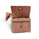 Handcrafted Moroccan Genuine Leather Crossbody Bag – Light Brown