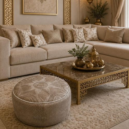 Handcrafted Moroccan Leather Pouf Cover