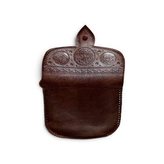 Handcrafted Moroccan Genuine Leather Crossbody Bag – Classic Tooled Design