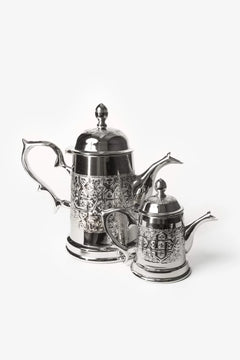 Handcrafted Moroccan Silver-Plated Brass Teapot — 250ml, 500ml & 1L