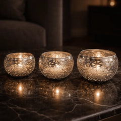 Moroccan Pierced Brass Candle Holders – Set of 3