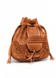 Handcrafted Moroccan Leather Backpack – Hand-Tooled Artisan Bag