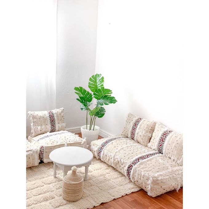 Handcrafted Moroccan Kilim Floor Sofa Set — 14-Piece Artisan Lounge