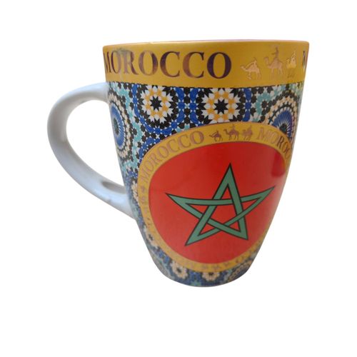 Moroccan Zellige Ceramic Mug Gift Set – Moroccan Flag Design