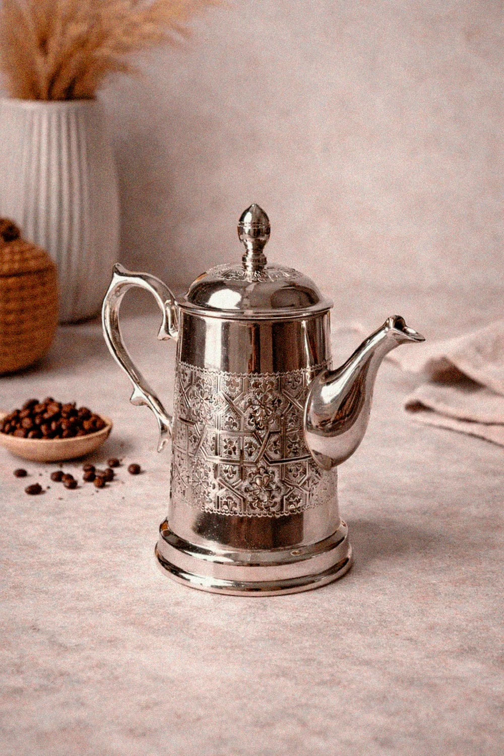 Handcrafted Moroccan Silver-Plated Brass Teapot — 250ml, 500ml & 1L