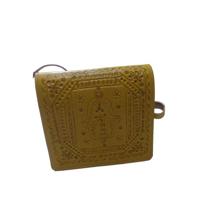 Handcrafted Moroccan Embossed Leather Crossbody Bag
