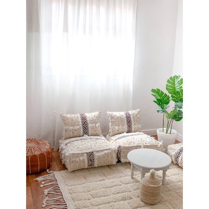 Handcrafted Moroccan Kilim Floor Sofa Set — 14-Piece Artisan Lounge