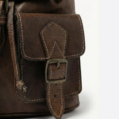 Full-Grain Moroccan Leather Backpack — Handcrafted Heritage Rucksack