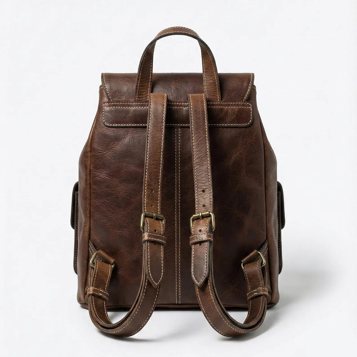 Full-Grain Moroccan Leather Backpack — Handcrafted Heritage Rucksack