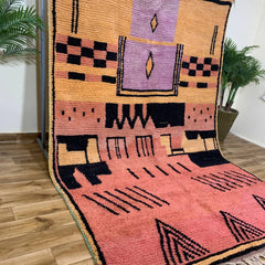 Handwoven Moroccan Boujaad Wool Rug – Abstract Amazigh Design