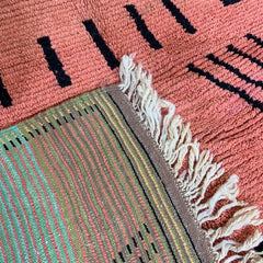 Handwoven Moroccan Boujaad Wool Rug – Abstract Amazigh Design