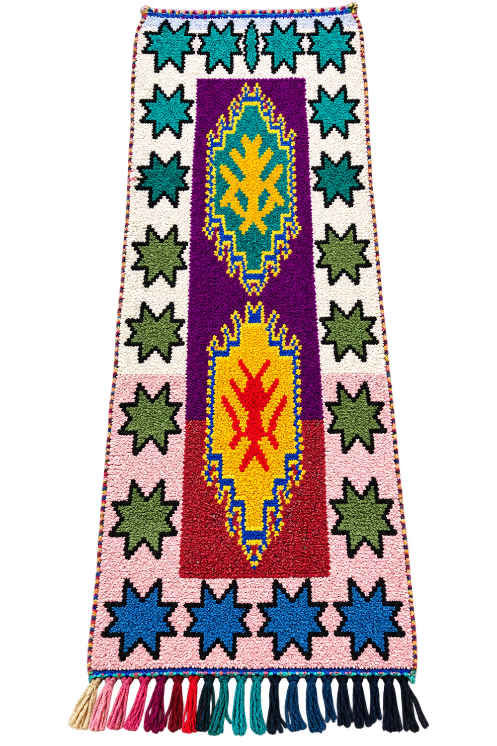 Handwoven Moroccan Runner Rug – Colorful Amazigh Geometric Design