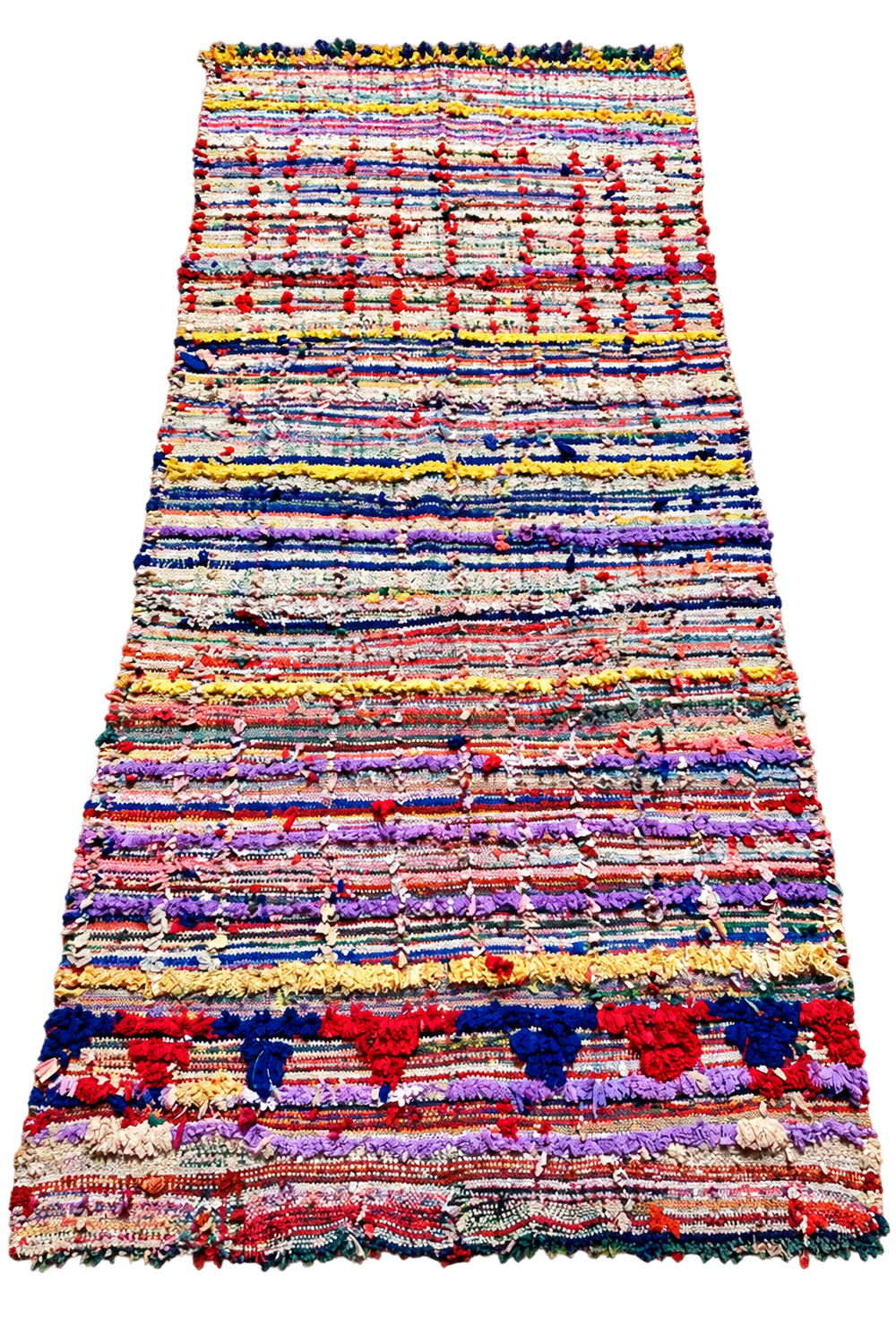 Handwoven Moroccan Boucherouite Rug — One-of-a-Kind Artisan Textile