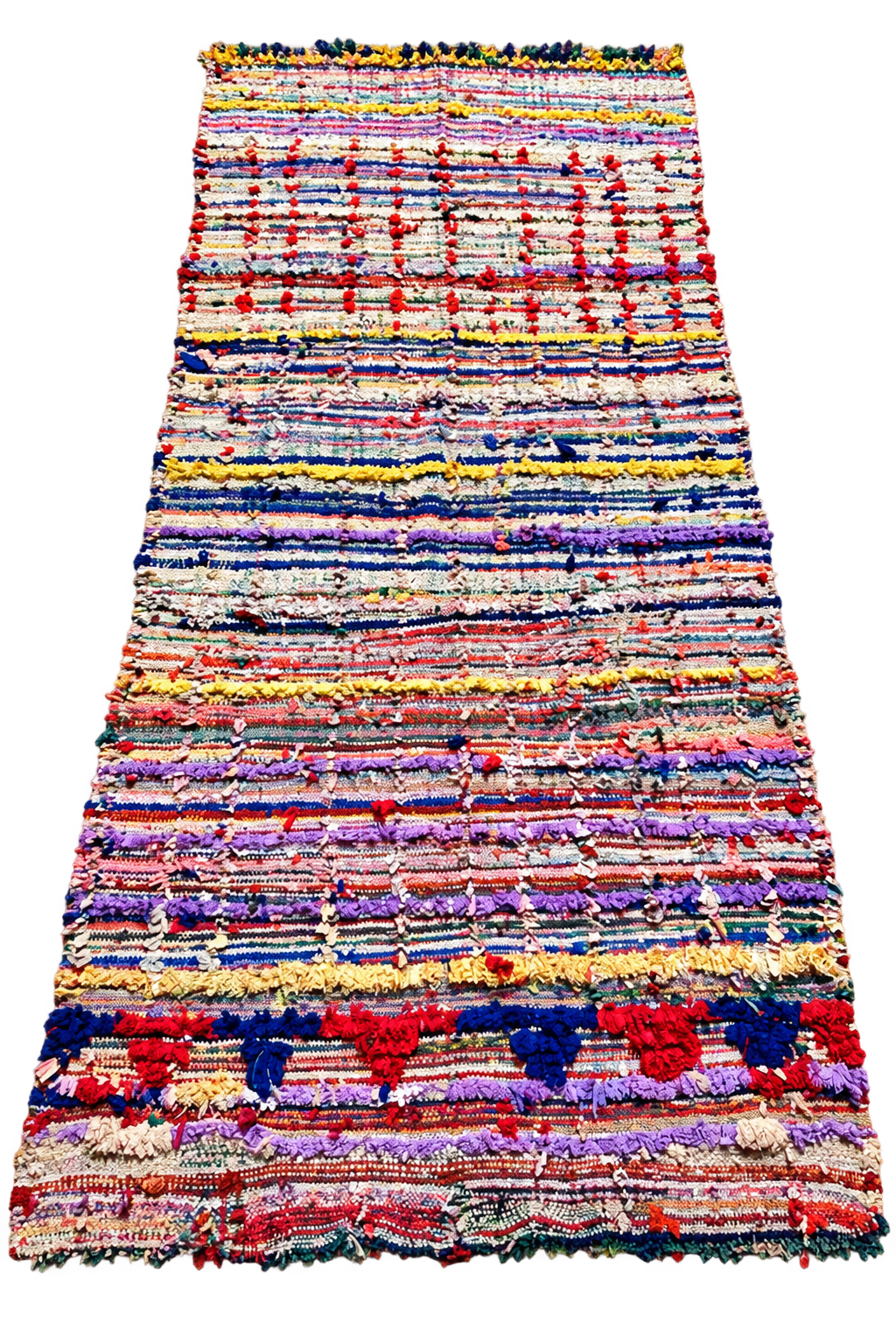 Handwoven Moroccan Boucherouite Rug — One-of-a-Kind Artisan Textile
