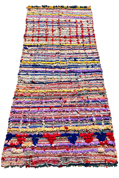 Handwoven Moroccan Boucherouite Rug — One-of-a-Kind Artisan Textile