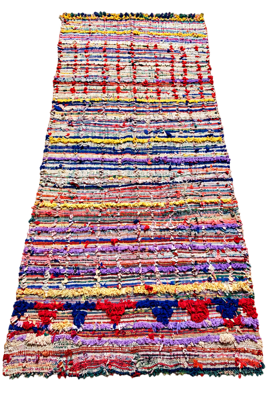 Handwoven Moroccan Boucherouite Rug — One-of-a-Kind Artisan Textile