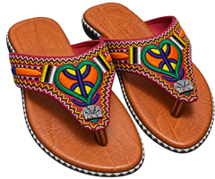Handcrafted Moroccan Amazigh Leather Sandals – Embroidered & Customizable