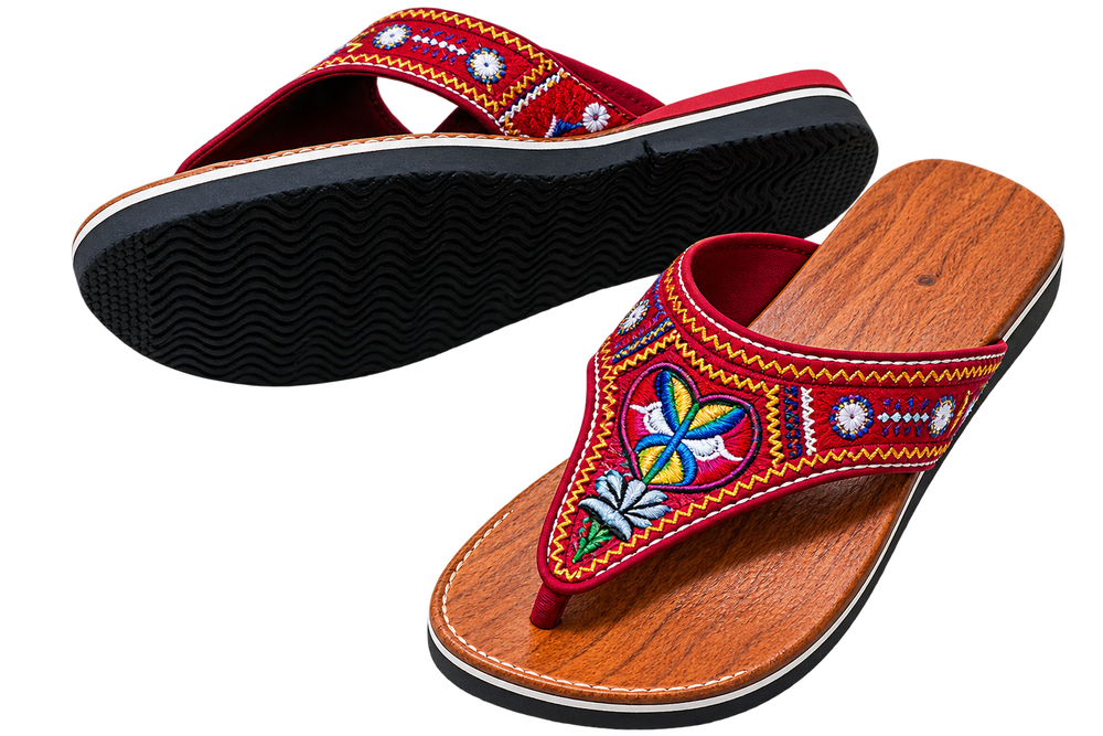 Handcrafted Moroccan Kids Leather Sandals – Amazigh Embroidered