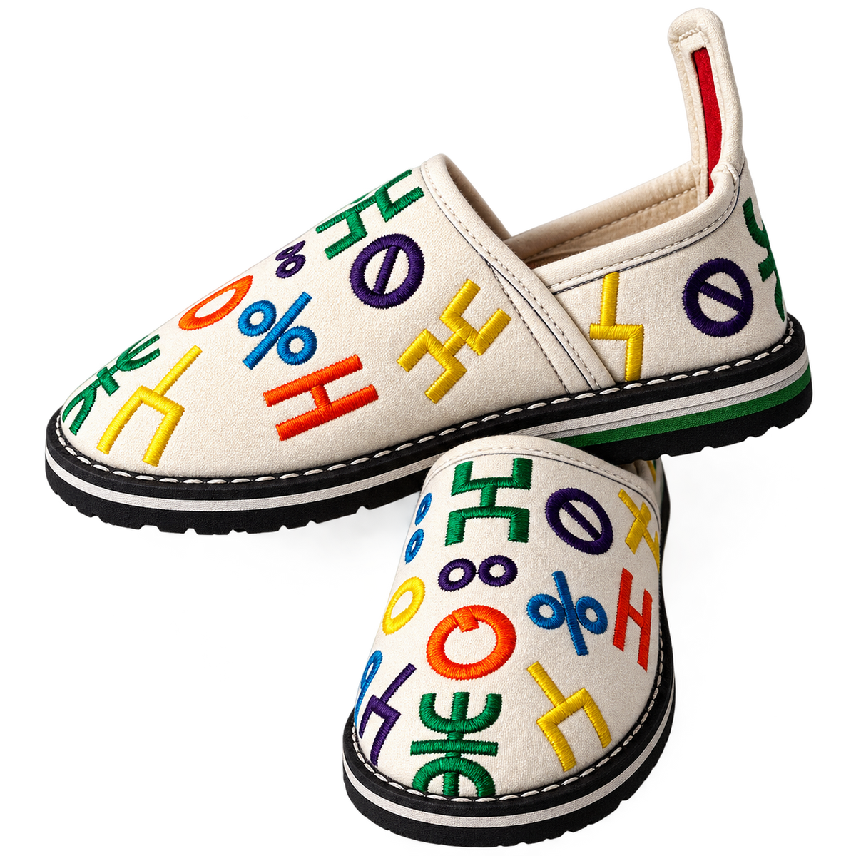 Handcrafted Moroccan Embroidered Slip-On Shoes – Amazigh Inspired