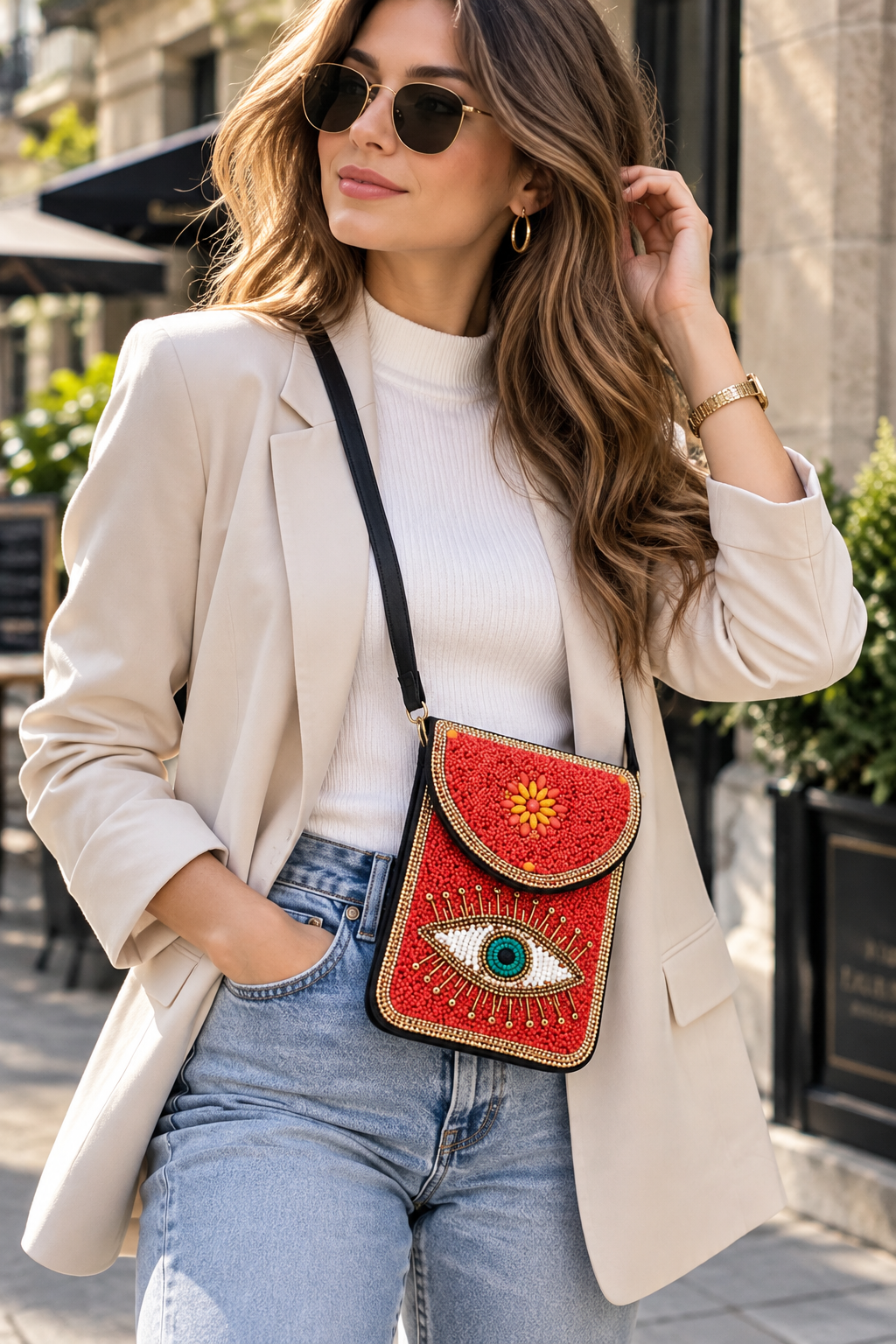 Handcrafted Moroccan Beaded Crossbody Bag – 4 Artisan Designs