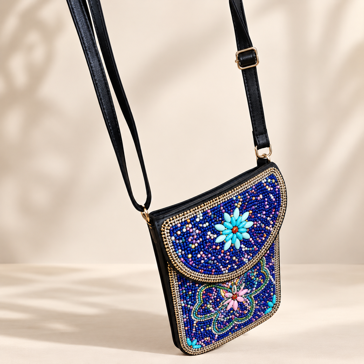 Handcrafted Moroccan Beaded Crossbody Bag – 4 Artisan Designs