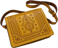 Handcrafted Moroccan Embossed Leather Crossbody Bag