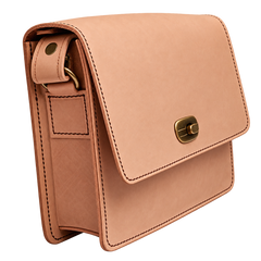 Handcrafted Moroccan Genuine Leather Crossbody Bag – Light Brown