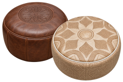 Handcrafted Moroccan Leather Pouf Cover