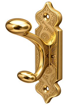 Handcrafted Moroccan Engraved Brass Wall Hook