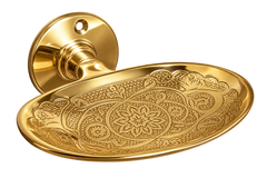 Handcrafted Moroccan Engraved Brass Soap Dish – Gold Finish