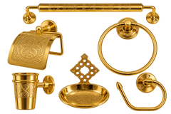 Complete Moroccan Brass Bathroom Accessories Set – 6 Pieces
