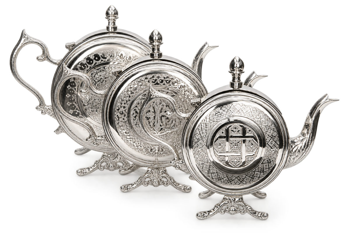 Handcrafted Moroccan Teapot – Traditional Engraved Tea Pot | 3 Sizes or Set of 3