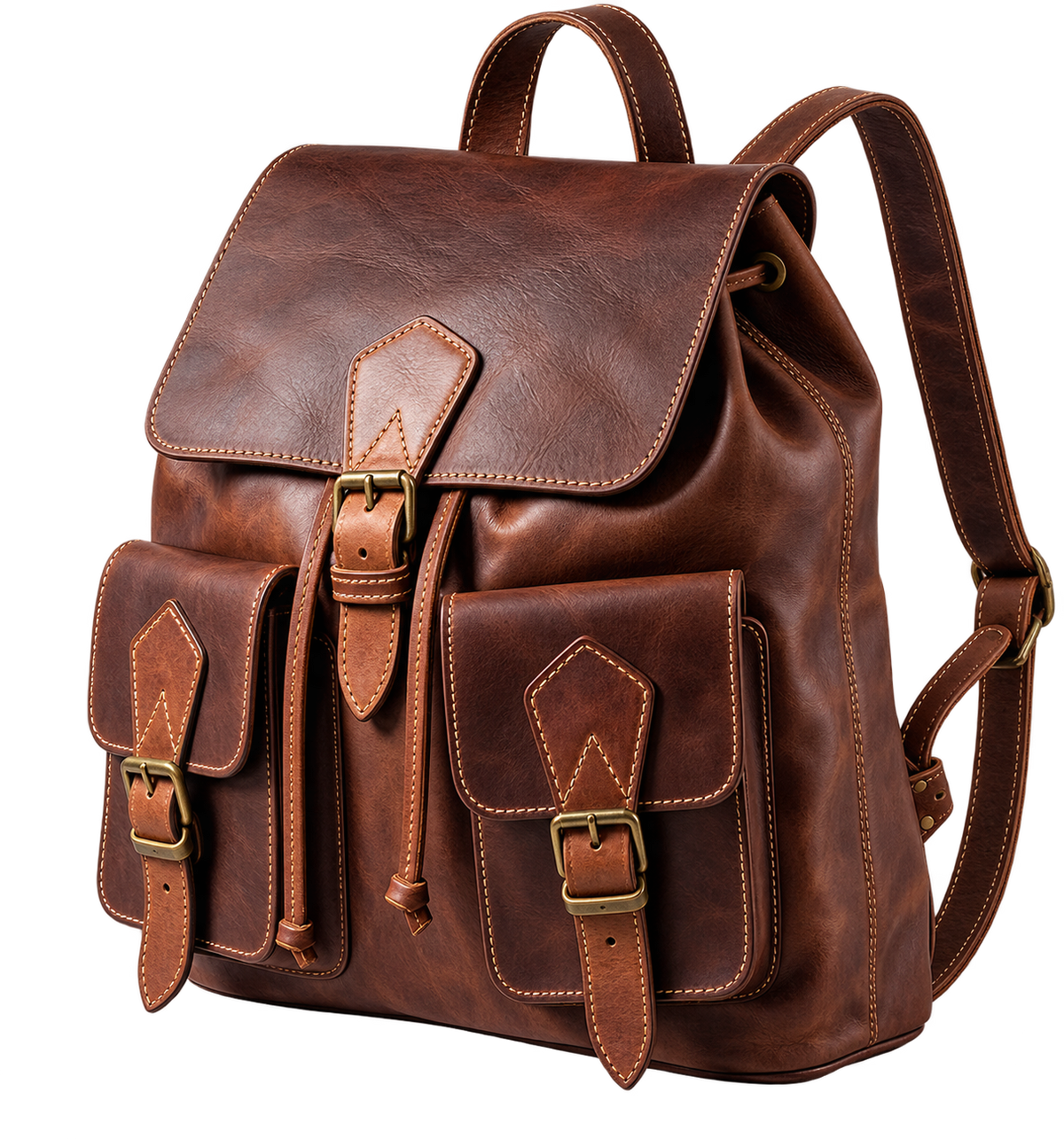 Full-Grain Moroccan Leather Backpack — Handcrafted Heritage Rucksack