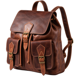Full-Grain Moroccan Leather Backpack — Handcrafted Heritage Rucksack