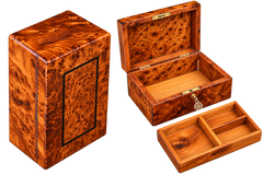 Moroccan Thuya Burl Jewelry Box with Removable Organizer