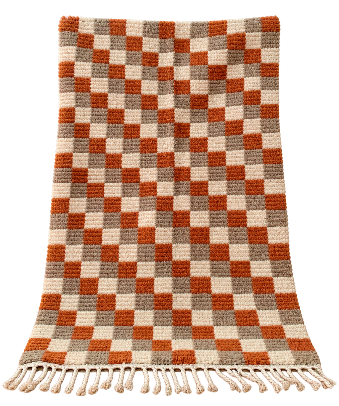 Handwoven Moroccan Checkered Wool Rug — One-of-a-Kind Artisan Piece