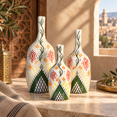 Hand-Painted Moroccan Ceramic Decorative Bottle – Custom Colors & Personalization